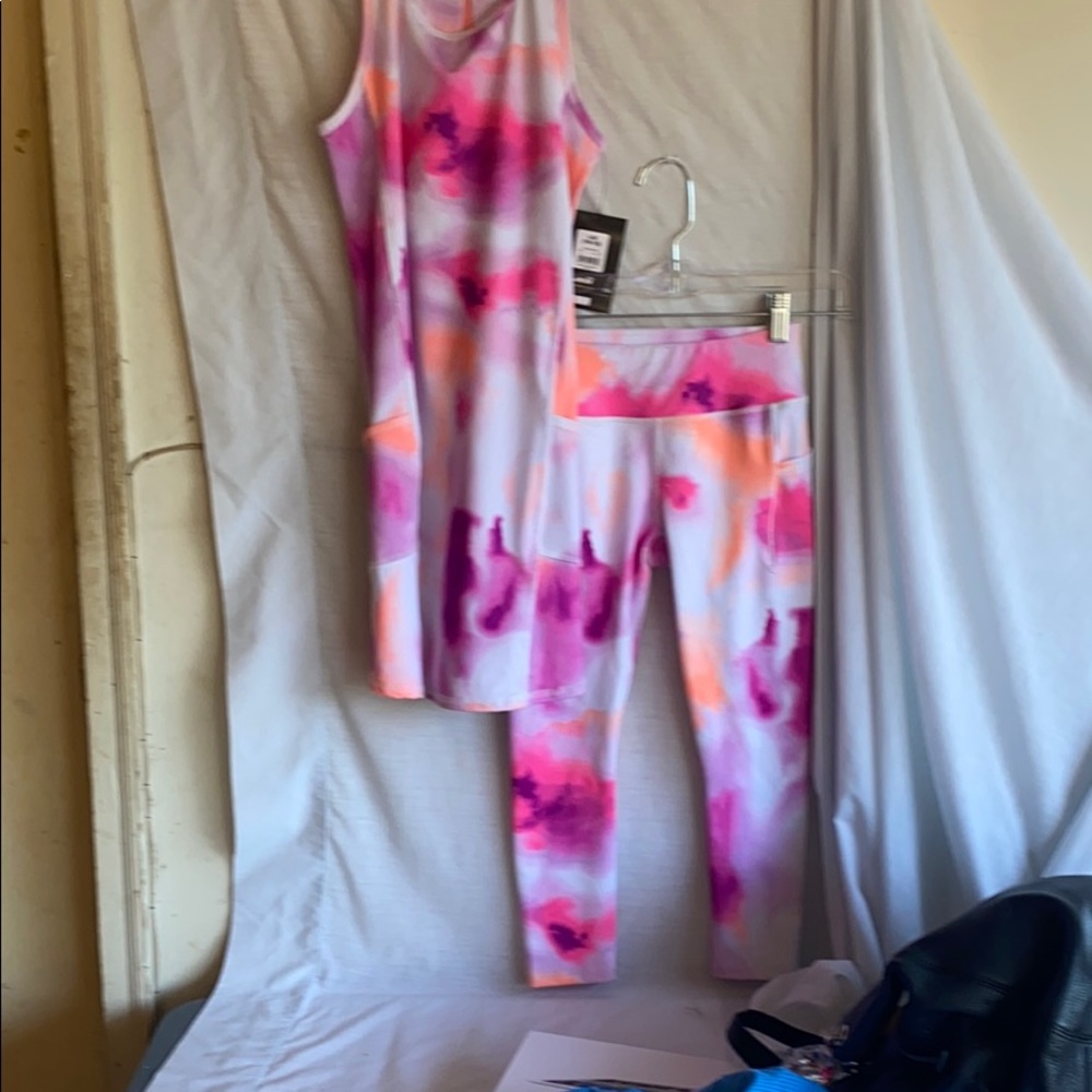 Tiedie  two piece set leggings and long tank